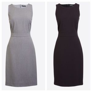 NWT 2-pack J.Crew Factory black and gray suiting shift dresses in size 6